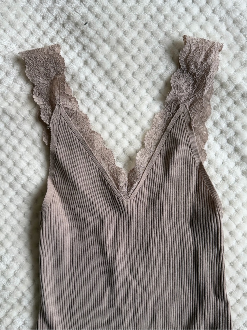 Lace-Trim Ribbed bodysuit